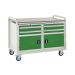 Euroslide Trolley Kit 18 - 2x Left Hand & Right Hand 600mm Euroslide 2 Drawer & Cupboard 2x100mm & 1x300mm - Laminate Worktop - Green