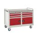 Euroslide Trolley Kit 18 - 2x Left Hand & Right Hand 600mm Euroslide 2 Drawer & Cupboard 2x100mm & 1x300mm - Laminate Worktop - Red
