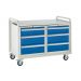 Euroslide Trolley Kit 19 - 2x Left Hand & Right Hand 600mm Euroslide 3 Drawer 1x150mm, 2x200mm  - Steel Worktop - Dark Blue