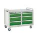 Euroslide Trolley Kit 19 - 2x Left Hand & Right Hand 600mm Euroslide 3 Drawer 1x150mm, 2x200mm  - Steel Worktop - Green