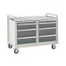 Euroslide Trolley Kit 19 - 2x Left Hand & Right Hand 600mm Euroslide 3 Drawer 1x150mm, 2x200mm  - Steel Worktop - Dark Grey