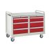 Euroslide Trolley Kit 19 - 2x Left Hand & Right Hand 600mm Euroslide 3 Drawer 1x150mm, 2x200mm  - Steel Worktop - Red