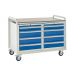 Euroslide Trolley Kit 20 - 2x Left Hand & Right Hand 600mm Euroslide 4 Drawer 1x100mm, 3x150mm  - Laminate Worktop - Dark Blue