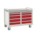 Euroslide Trolley Kit 20 - 2x Left Hand & Right Hand 600mm Euroslide 4 Drawer 1x100mm, 3x150mm  - Laminate Worktop - Red