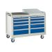 Euroslide Trolley Kit 21 - 2x 600mm Euroslide 4 Drawer 2x100mm, 1x150mm & 1x200mm - 960.1270.675 Light Grey framework - Blue