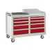 Euroslide Trolley Kit 21 - 2x 600mm Euroslide 4 Drawer 2x100mm, 1x150mm & 1x200mm - 960.1270.675 Light Grey framework - Red