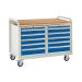 Euroslide Trolley Kit 22 - 2x 600mm Euroslide 5 Drawer 4x100 & 1x150mm - 960.1270.675 Light Grey framework - Blue