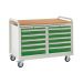 Euroslide Trolley Kit 22 - 2x 600mm Euroslide 5 Drawer 4x100 & 1x150mm - 960.1270.675 Light Grey framework - Green