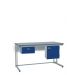 KIT A: Cantilever ESD Workbench - Lamstat Top H.840 W.1500 D.750 - Single Drawer & Storage Cupboard - Blue Fronts
