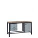 KIT B: Heavy Duty Workbench - Beech Top H.840 W.1800 D.750 - Storage Cupboard & Triple Drawer Unit - Light Grey Fronts