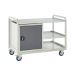 Euroslide Trolley Kit 5 - 2 Shelves & 600mm Euroslide Cupboard 1x550mm - Steel Worktop - Dark Grey