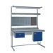 KIT E: Cantilever ESD Workbench - Lamstat Top H.840 W.1500 D.750 - Single Drawer, Storage Cupboard, 1180mm Rear Support Posts, Service Duct Worktop Fitting, Light & Tool Rail Support, 3 Setting LED Light 30 Watt, Louvre Panel & Lamstat Upper Shelf