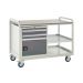 Euroslide Trolley Kit 6 - 2 Shelves & 600mm Euroslide 2 Drawer & Cupboard 2x100mm & 1x300mm - Laminate Worktop - Dark Grey