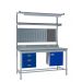 KIT F: Square Tube ESD Workbench - Lamstat Top H.840 W.1200 D.750 - Storage Cupboard, Triple Drawer Unit, 1180mm Rear Support Posts, Service Duct Worktop Fitting, Light & Tool Rail Support, 3 Setting LED Light 30 Watt, Louvre Panel & Lamstat Upper Shelf
