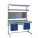 KIT F: Cantilever ESD Workbench - Lamstat Top H.840 W.1500 D.750 - Storage Cupboard, Triple Drawer Unit, 1180mm Rear Support Posts, Service Duct Worktop Fitting, Light & Tool Rail Support, 3 Setting LED Light 30 Watt, Louvre Panel & Lamstat Upper Shelf