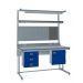 KIT F: Cantilever Workbench - Laminate Top H.840 W.1800 D.750 - Storage Cupboard, Triple Drawer Unit, 1180mm Rear Support Posts, Service Duct Worktop Fitting, Light & Tool Rail Support, 3 Setting LED Light 30 Watt, Louvre Panel & Laminate Upper Shelf
