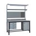 KIT F: Heavy Duty Workbench - Laminate Top H.840 W.1500 D.750 - Storage Cupboard, Triple Drawer Unit, 1180mm Rear Support Posts, Service Duct Worktop Fitting, Light & Tool Rail Support, 3 Setting LED Light 30 Watt, Louvre Panel & Laminate Upper Shelf