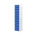 Laptop & Tablet Storage Locker - 15 Compartments, 15 Doors - Dark Blue Doors - H.1800 W.380 D.450