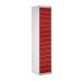 Laptop & Tablet Storage Locker - 15 Compartments, 15 Doors - Red Doors - H.1800 W.380 D.450