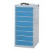 Laptop & Tablet Charging Locker - 8 Compartments, 8 Doors - Light Blue Doors - H.1000 W.500 D.500