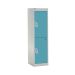 Spectrum School Locker - 2 Compartment - Lagoon Blue Doors - H.1235 W.300 D.300