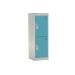 Spectrum School Locker - 2 Compartment - Lagoon Blue Doors - H.955 W.380 D.380