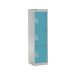 Spectrum School Locker - 3 Compartment - Lagoon Blue Doors - H.1235 W.300 D.450