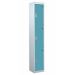 Spectrum Locker - 3 Compartment - Lagoon Blue Doors - H.1800 W.450 D.450