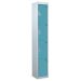 Spectrum Locker - 4 Compartment - Lagoon Blue Doors - H.1800 W.300 D.300