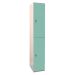 Plant-On Lockers - Laminate - H.1800 W.300 D.300mm - 2 Compartments - Aquamarine