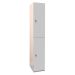 Plant-On Lockers - Laminate - H.1800 W.300 D.300mm - 2 Compartments - Light Grey
