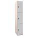 Plant-On Lockers - Laminate - H.1800 W.300 D.450mm - 3 Compartments - Light Grey