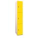 Plant-On Lockers - Laminate - H.1800 W.300 D.300mm - 3 Compartments - Spectrum Yellow