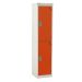 Spectrum School Locker - 2 Compartment - Chilli Pepper Orange Doors - H.1365 W.380 D.380
