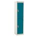 Spectrum School Locker - 2 Compartment - Guava Green Doors - H.1365 W.300 D.450