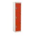Spectrum School Locker - 3 Compartment - Chilli Pepper Orange Doors - H.1365 W.300 D.300