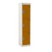 Spectrum School Locker - 3 Compartment - Tangelo Orange Doors - H.1365 W.380 D.380