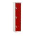 Spectrum School Locker - 3 Compartment - Tamarillo Red Doors - H.1365 W.380 D.380