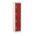 Spectrum School Locker - 4 Compartment - Tamarillo Red Doors - H.1365 W.300 D.450