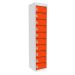  Dual USB Tablet Charging Locker - H.1800 W.380 D.380mm - 10 Compartment, 10 Door - Chilli Pepper Orange