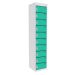  Dual USB Tablet Charging Locker - H.1800 W.380 D.380mm - 10 Compartment, 10 Door - Lagoon Blue