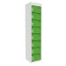 Dual USB Tablet Charging Locker - H.1800 W.380 D.380mm - 8 Compartment, 8 Door - Sublime Lime