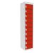  Dual USB Tablet Charging Locker - H.1800 W.380 D.380mm - 10 Compartment, 10 Door - Tamarillo Red  