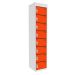  Dual USB Tablet Charging Locker - H.1800 W.380 D.380mm - 8 Compartment, 8 Door - Chilli Pepper Orange 