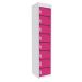  Dual USB Tablet Charging Locker - H.1800 W.380 D.380mm - 8 Compartment, 8 Door - Pitahaya Pink
