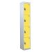 Standard Locker - 4 Compartment - Yellow Doors - H.1800 W.300 D.450