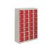Personal Effects Locker - 28 Compartment - Red Doors - H.1285 W.900 D.380