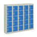  Wall-Mounted Personal Effects Locker - 25 Compartment - Dark Blue Doors - H.940 W.1130 D.190 