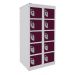  Dual USB Phone Charging Locker - H.940 W.450 D.380mm - Solid Door - 10 Compartments - Berry Burst