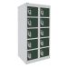  Dual USB Phone Charging Locker - H.940 W.450 D.380mm - Solid Door - 10 Compartments - Guava Green